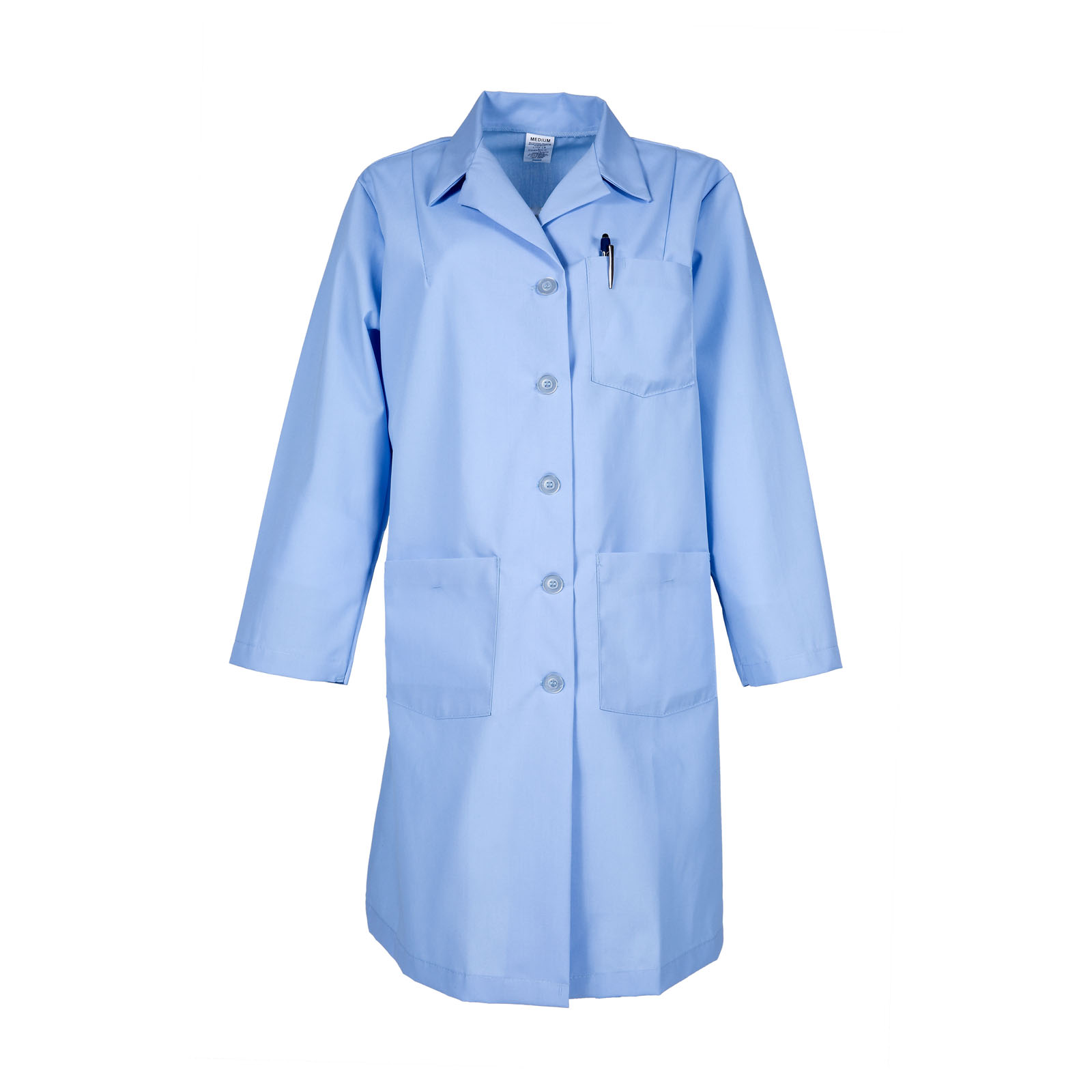 #L17F Pinnacle Textile Female Lab Coat w/ Belted Back, Light Blue